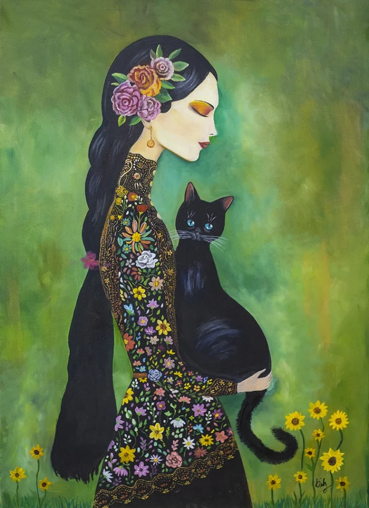 La niña y el gato